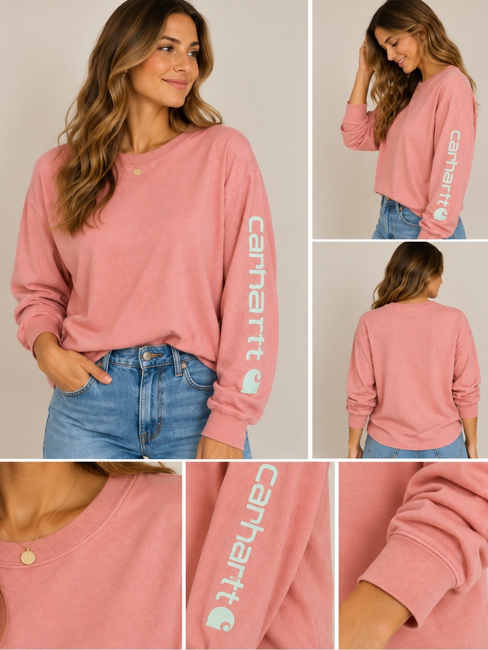 Carhartt Women’s Coral Long-Sleeve Logo tee